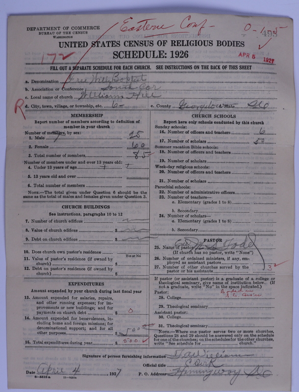 Scan of Free Will Baptists: 495