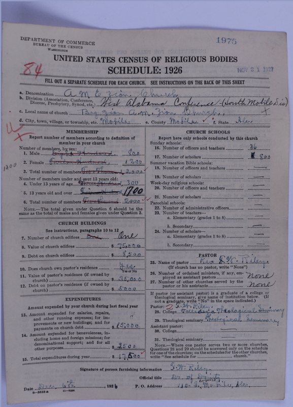 Scan of African Methodist Episcopal Zion Church: 1975
