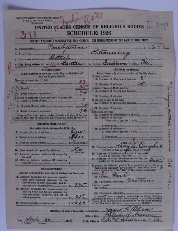 Scan of Presbyterian Church in the United States of America: 1853