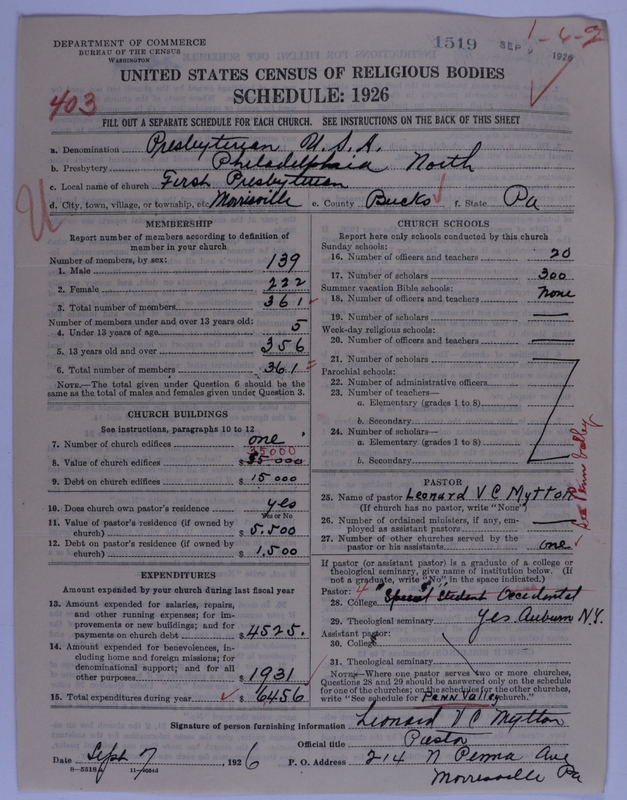 Scan of Presbyterian Church in the United States of America: 1519