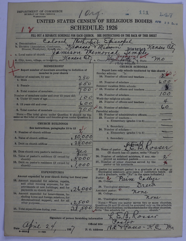 Scan of Colored Methodist Episcopal Church: 111