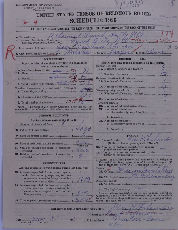Scan of Reformed Church in the United States: 1394