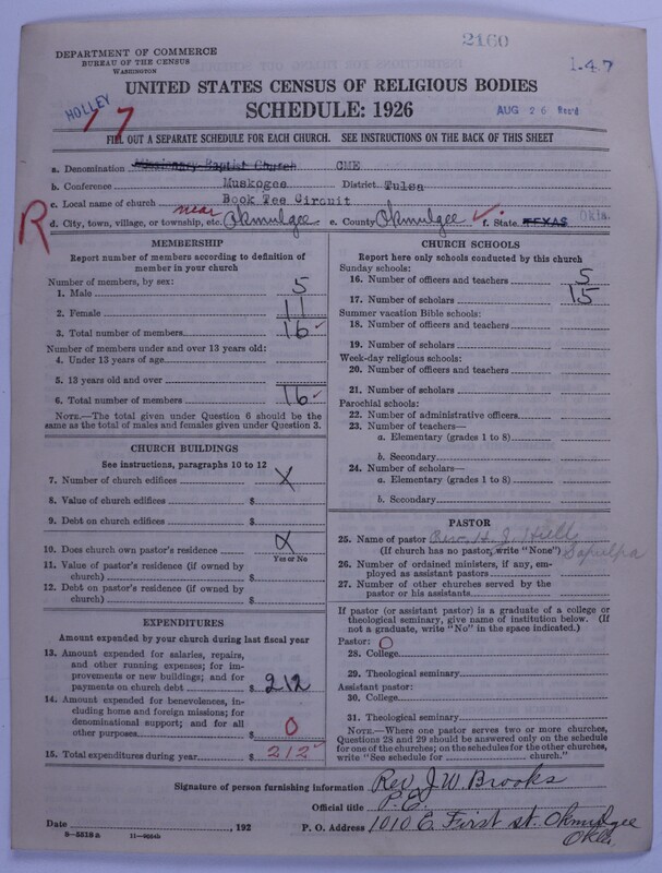 Scan of Colored Methodist Episcopal Church: 2160