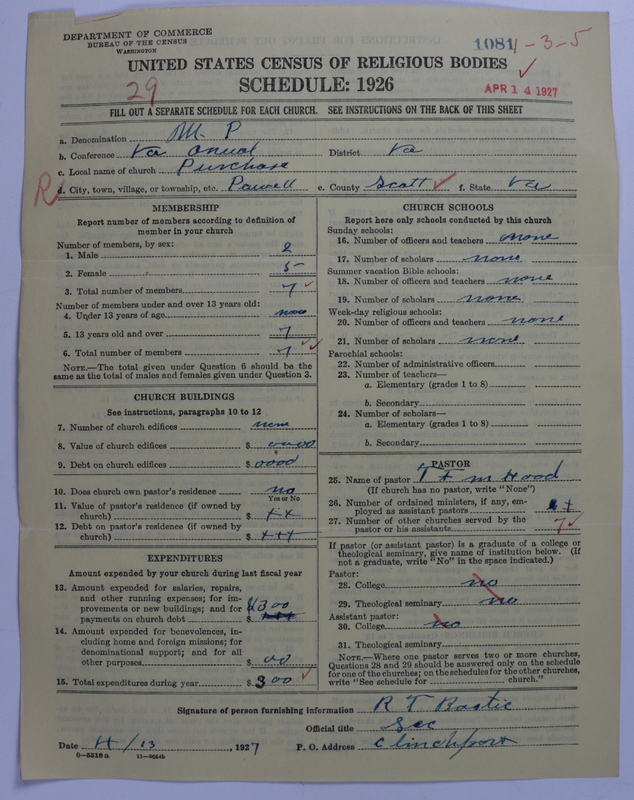 Scan of Methodist Protestant Church: 1081