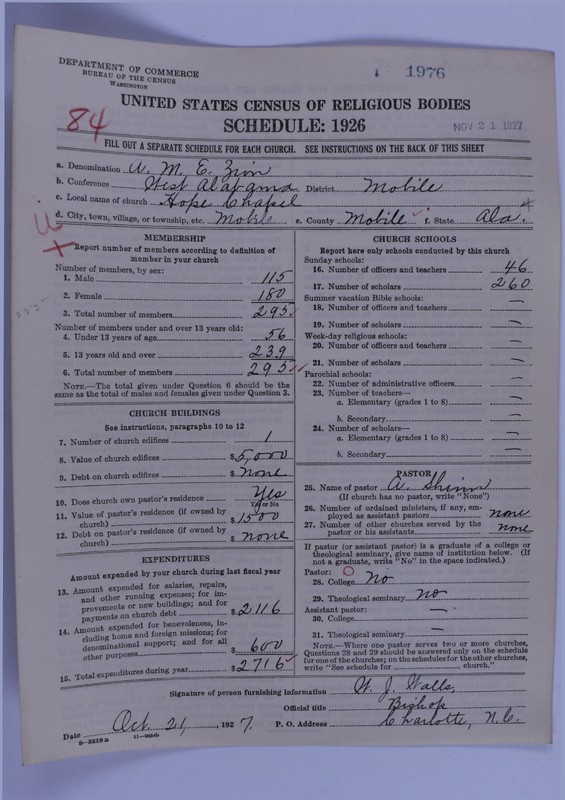 Scan of African Methodist Episcopal Zion Church: 1976
