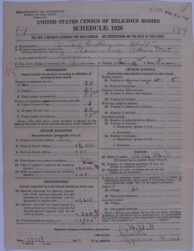 Scan of Church of the United Brethren in Christ: 2258