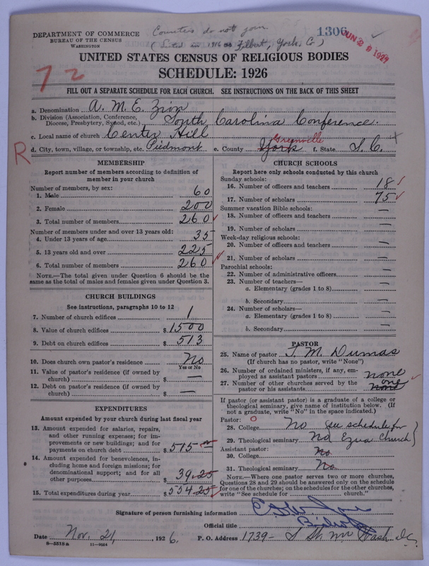Scan of African Methodist Episcopal Zion Church: 1306