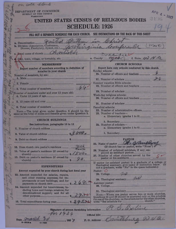 Scan of Church of the United Brethren in Christ: 2496