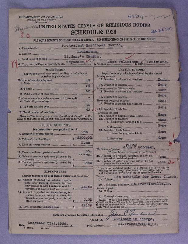 Scan of Protestant Episcopal Church: 6126