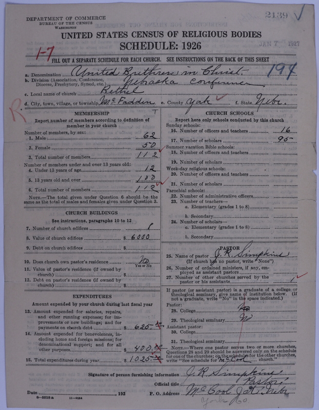 Scan of Church of the United Brethren in Christ: 2139
