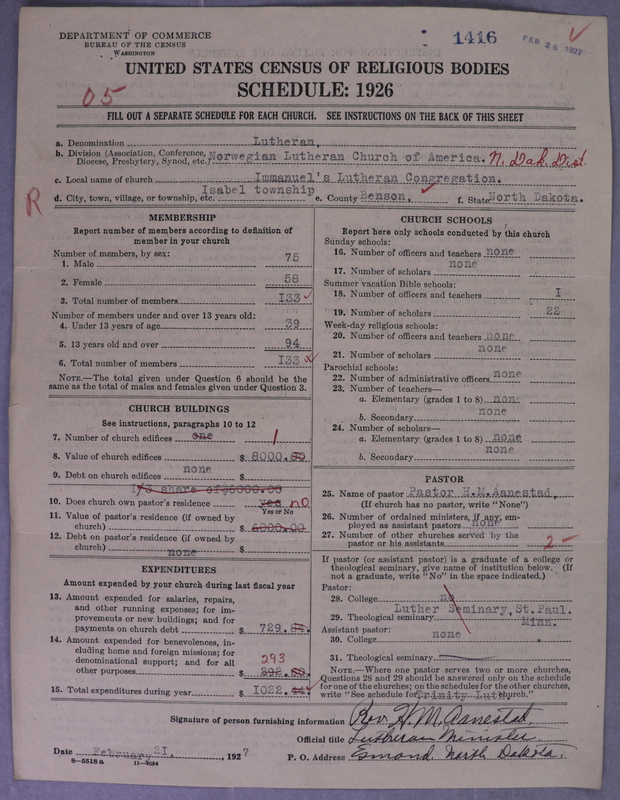 Scan of Norwegian Lutheran Church of America: 1416