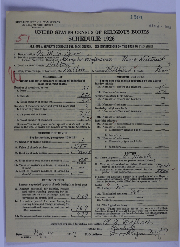 Scan of African Methodist Episcopal Zion Church: 1501