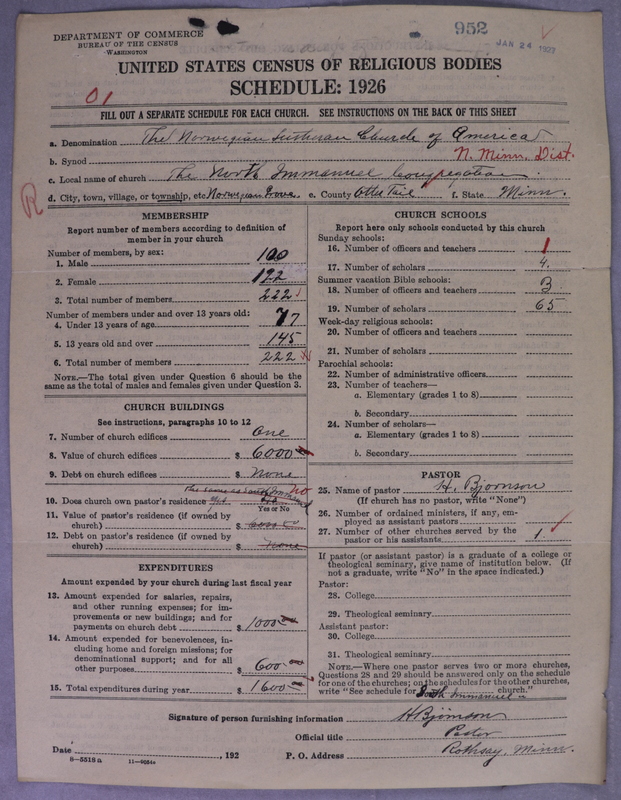 Scan of Norwegian Lutheran Church of America: 952