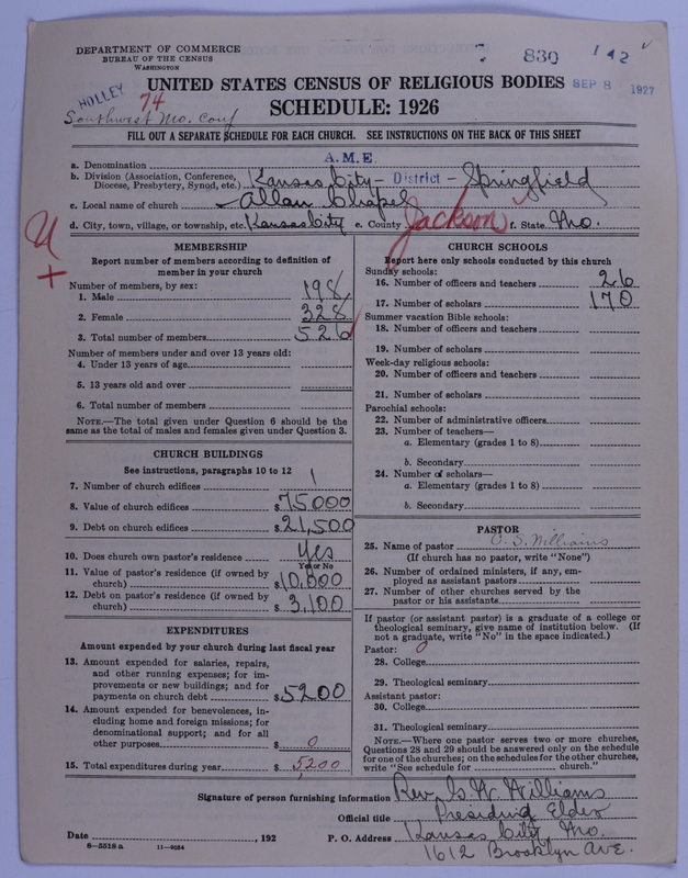 Scan of African Methodist Episcopal Church: 830
