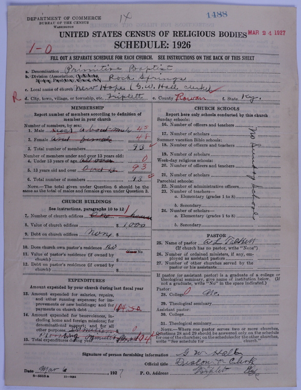 Scan of Primitive Baptists: 1488