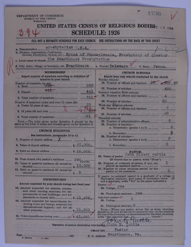 Scan of Presbyterian Church in the United States of America: 1736