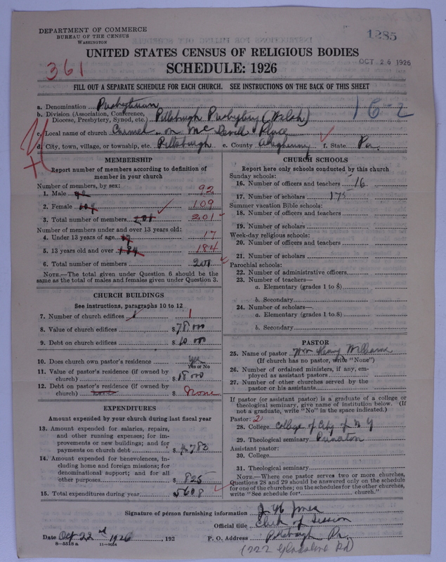 Scan of Presbyterian Church in the United States of America: 1285