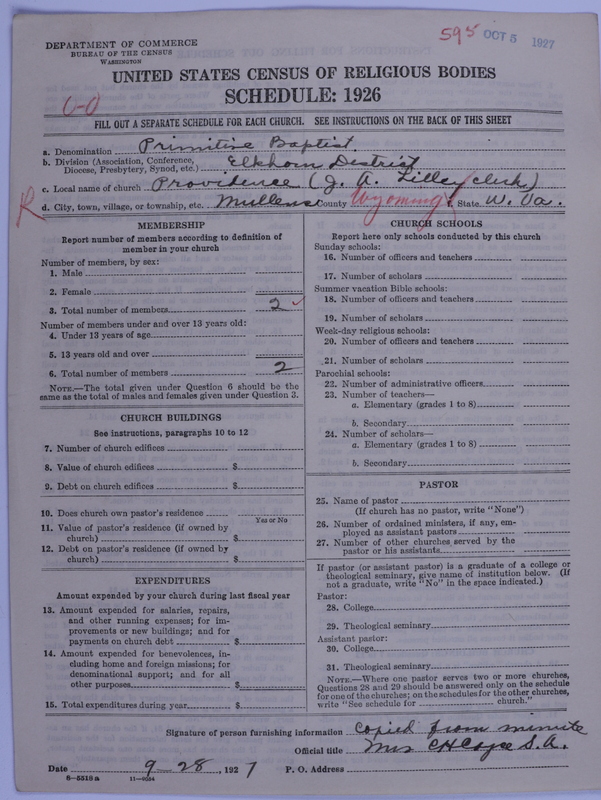 Scan of Primitive Baptists: 595