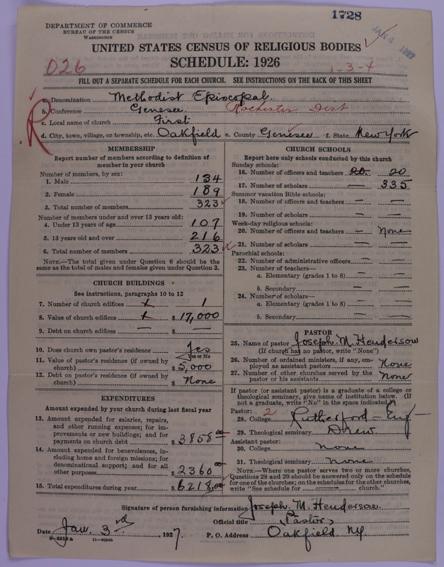 Scan of Methodist Episcopal Church: 1728