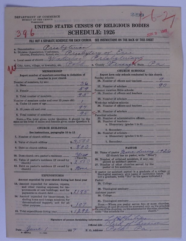 Scan of Presbyterian Church in the United States of America: 2299