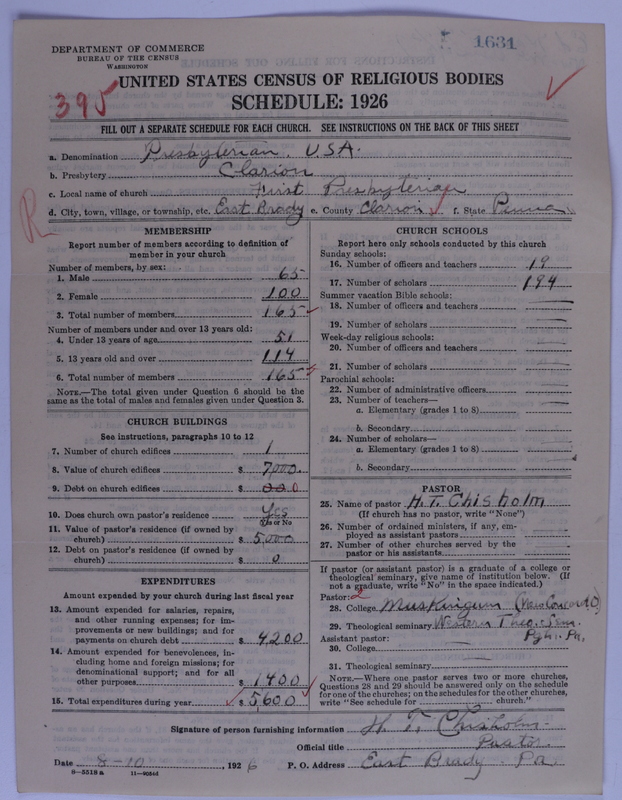 Scan of Presbyterian Church in the United States of America: 1631