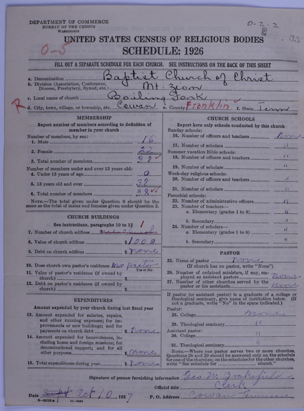 Scan of Duck River and Kindred Associations of Baptists (Baptist Church of Christ): 35