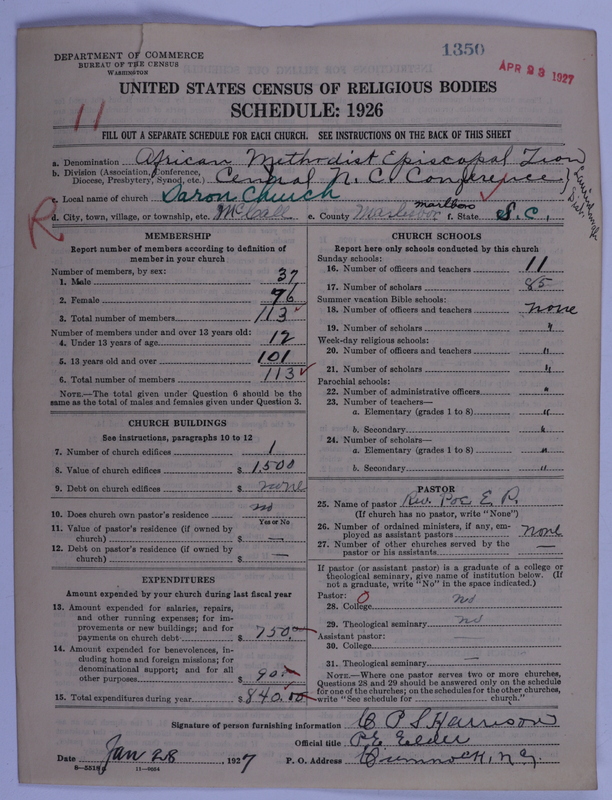 Scan of African Methodist Episcopal Zion Church: 1350