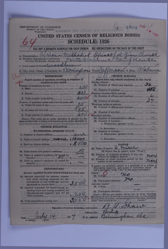 Scan of African Methodist Episcopal Zion Church: 1864