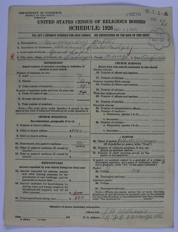 Scan of Negro Baptists: 19270