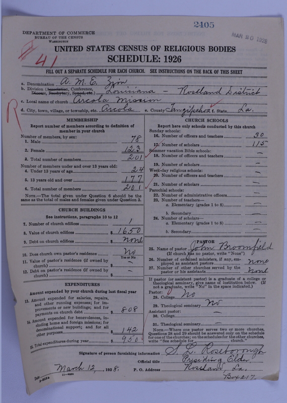 Scan of African Methodist Episcopal Zion Church: 2405