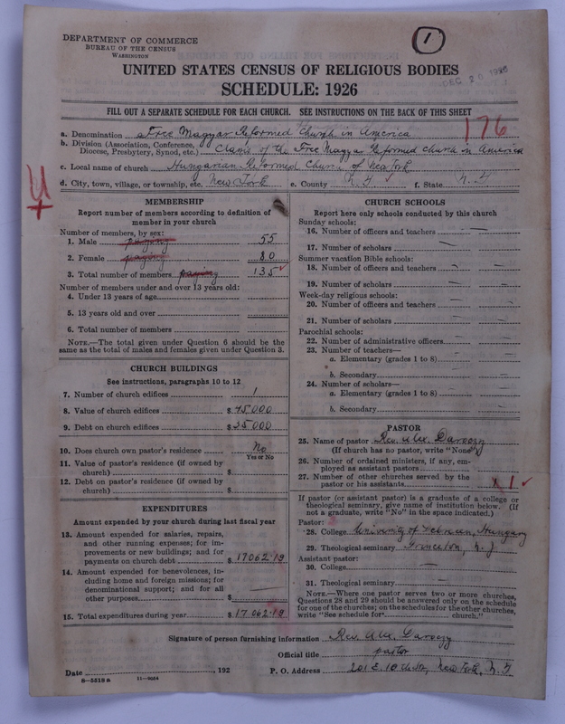 Scan of Free Magyar Reformed Church in America: 1