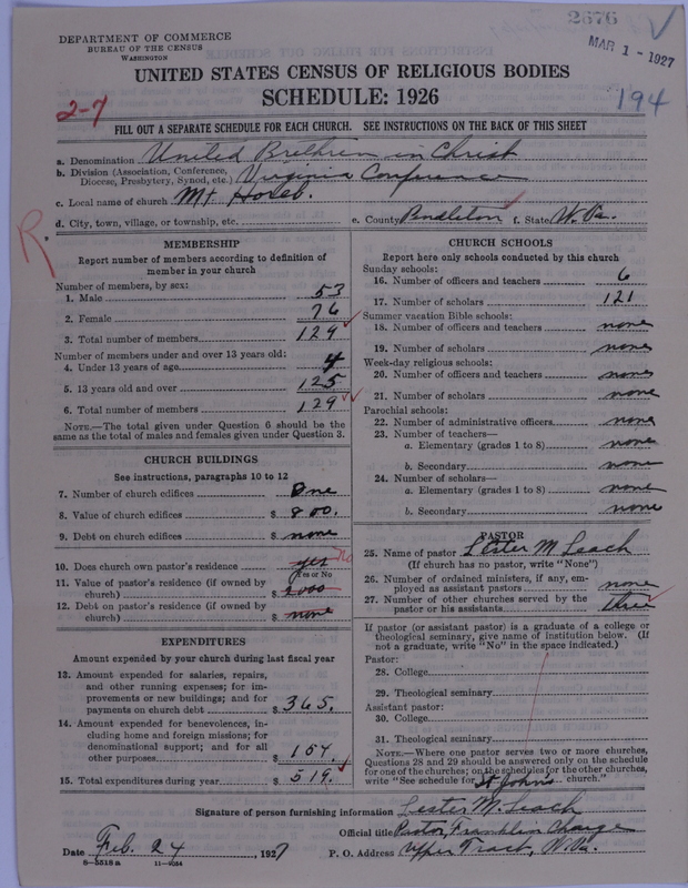 Scan of Church of the United Brethren in Christ: 2676