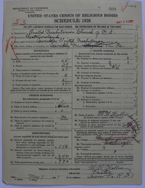 Scan of United Presbyterian Church of North America: 405