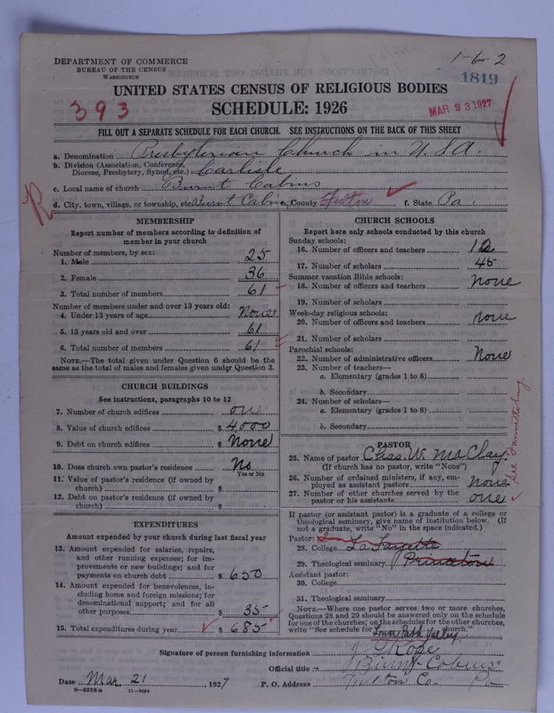 Scan of Presbyterian Church in the United States of America: 1819