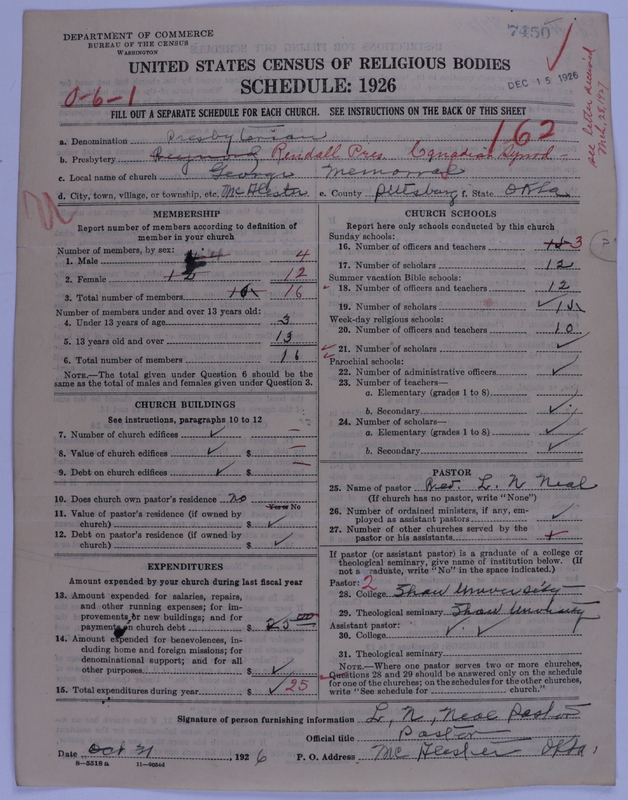 Scan of Presbyterian Church in the United States of America: 7450
