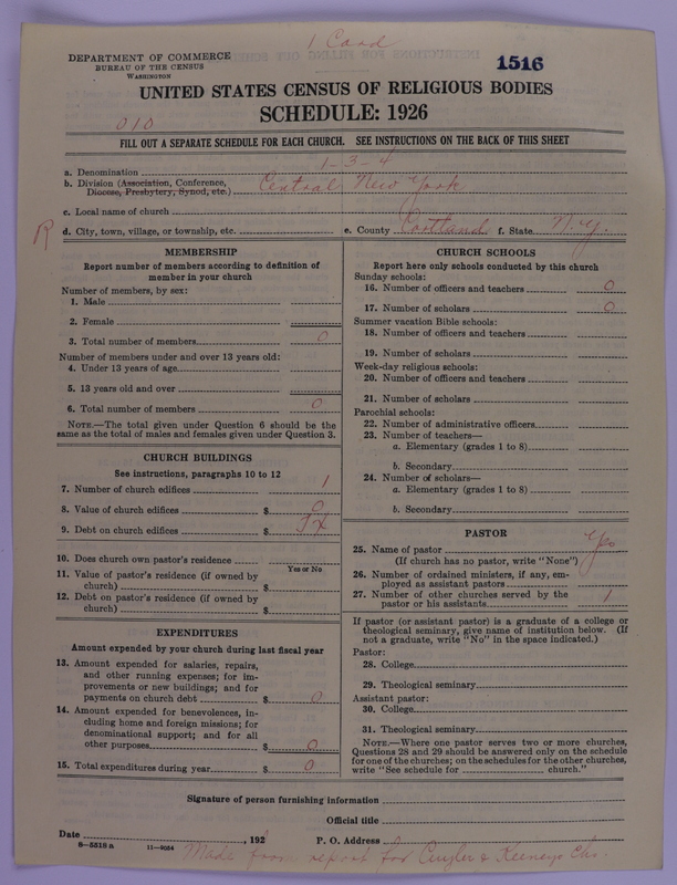 Scan of Methodist Episcopal Church: 1516