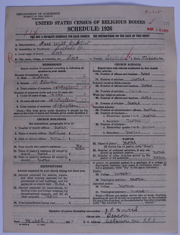 Scan of Free Will Baptists: 73