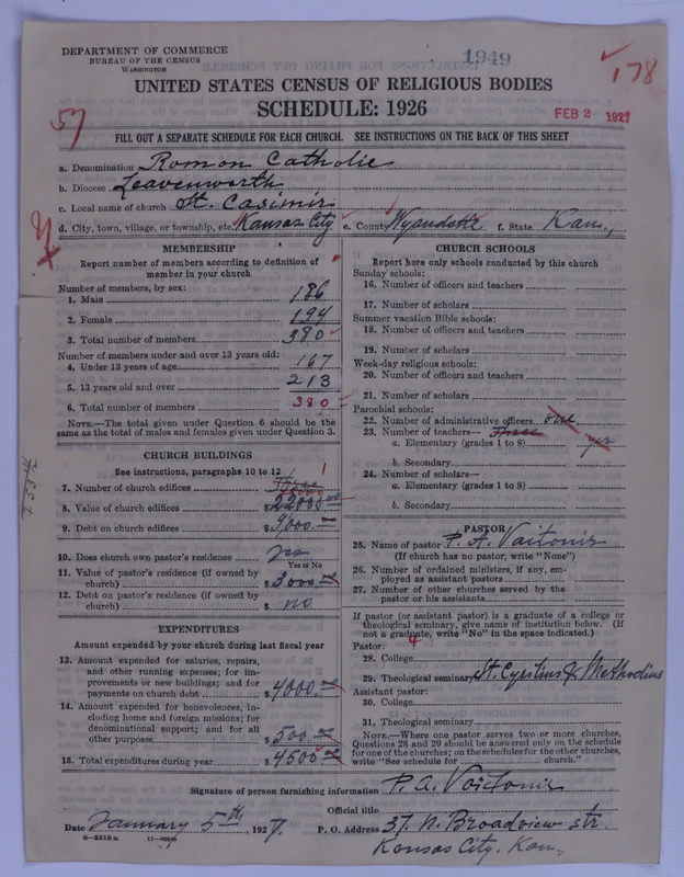 Scan of Roman Catholic Church: 1949