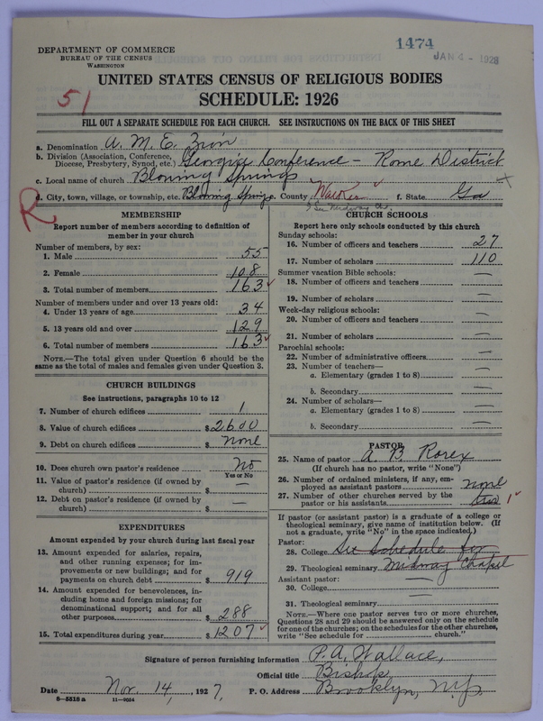 Scan of African Methodist Episcopal Zion Church: 1474