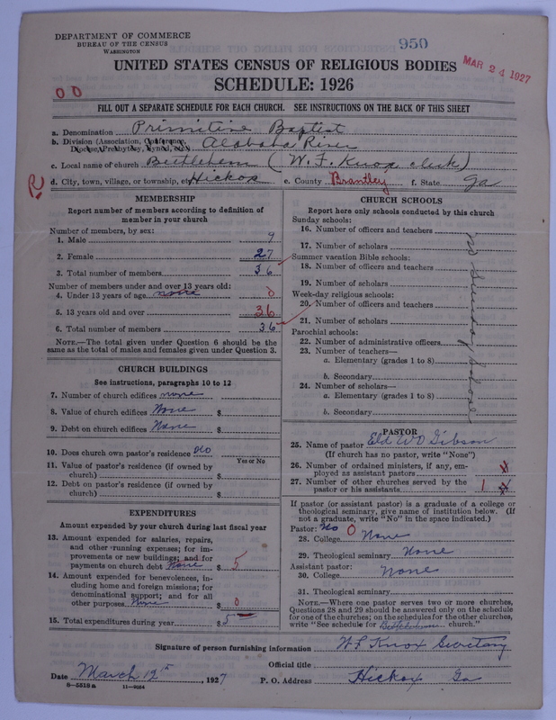 Scan of Primitive Baptists: 950