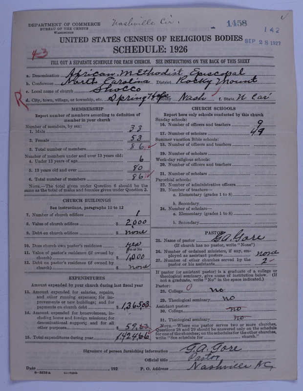 Scan of African Methodist Episcopal Church: 1458
