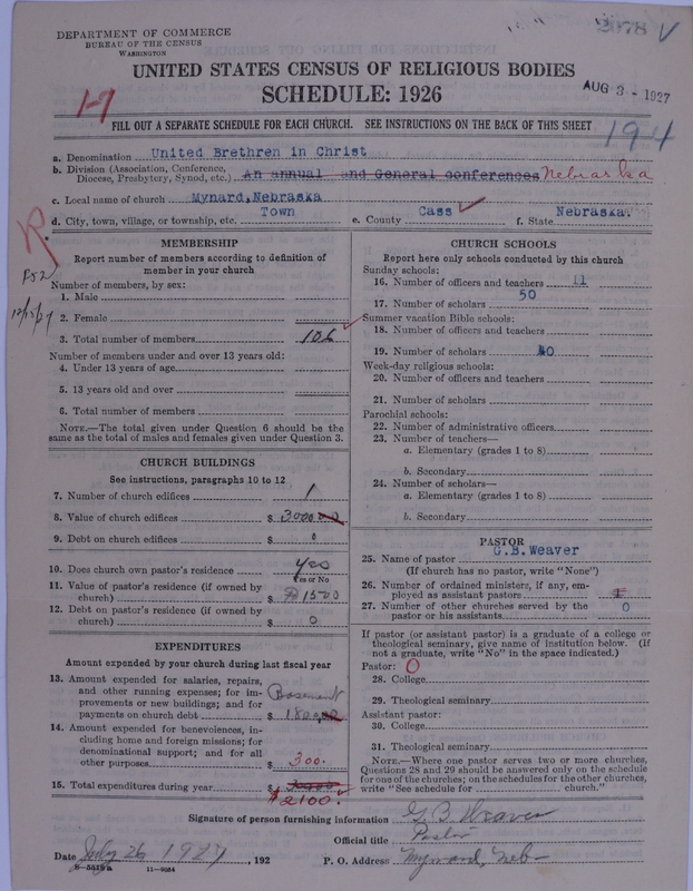 Scan of Church of the United Brethren in Christ: 2078