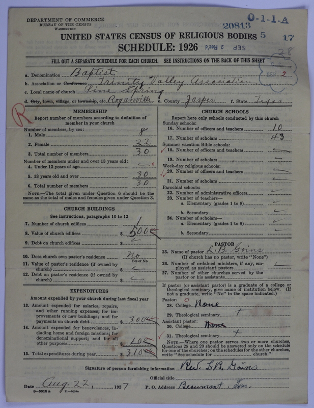 Scan of Negro Baptists: 20813