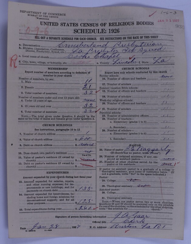 Scan of Cumberland Presbyterian Church: 933