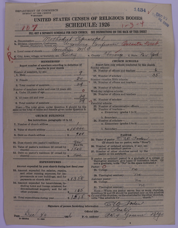 Scan of Methodist Episcopal Church: 1434