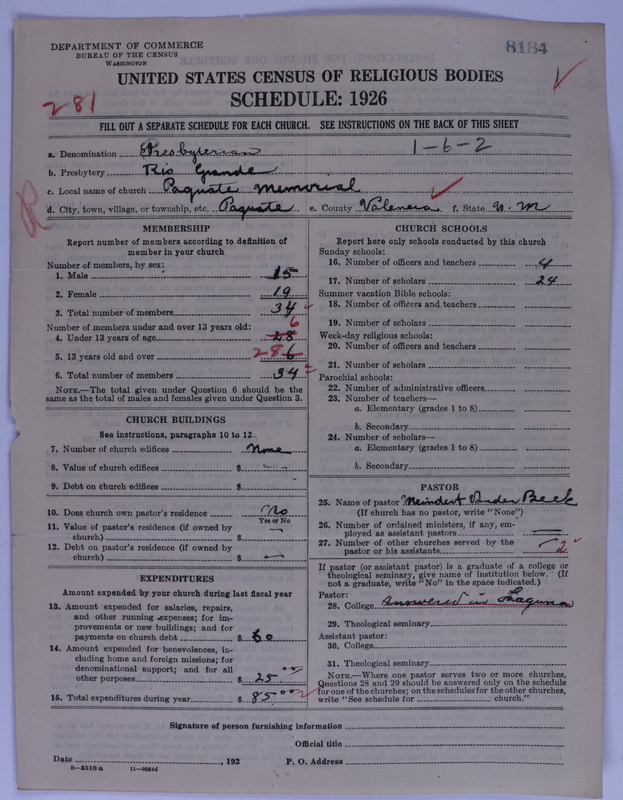 Scan of Presbyterian Church in the United States of America: 8184