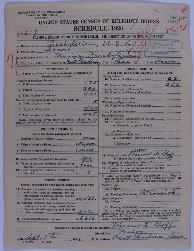 Scan of Presbyterian Church in the United States of America: 4866