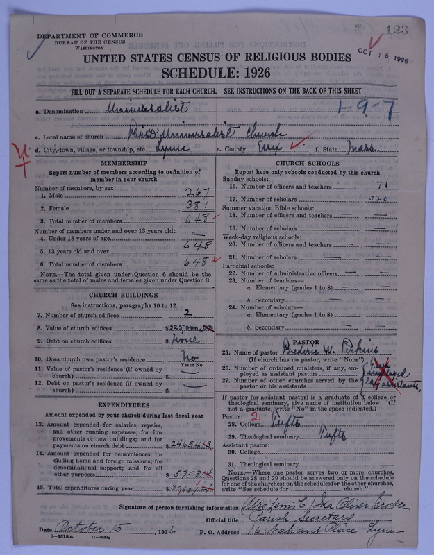 Scan of Universalist Church: 123