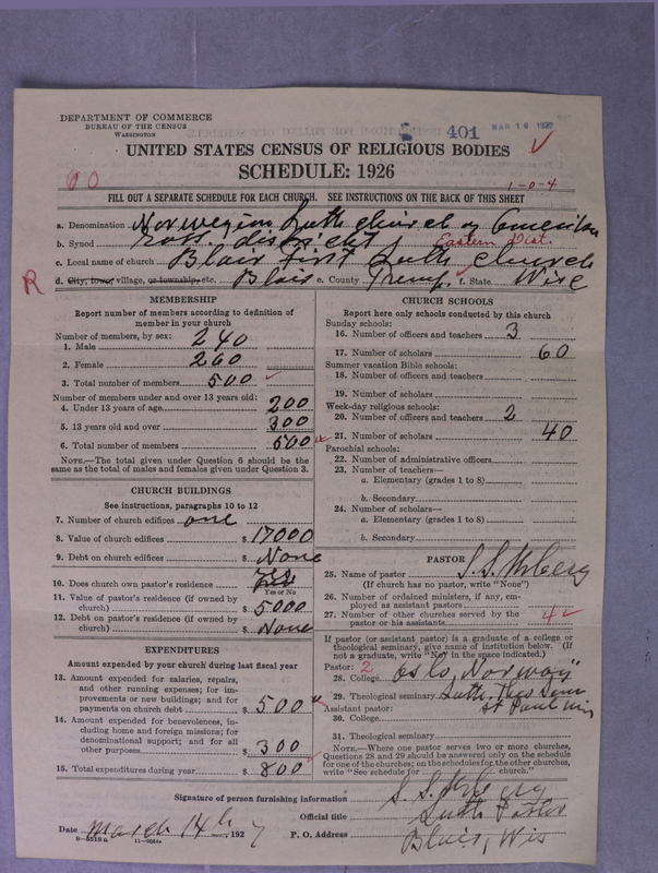 Scan of Norwegian Lutheran Church of America: 401