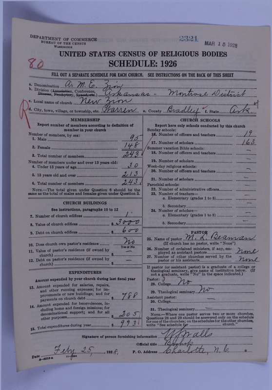 Scan of African Methodist Episcopal Zion Church: 2321